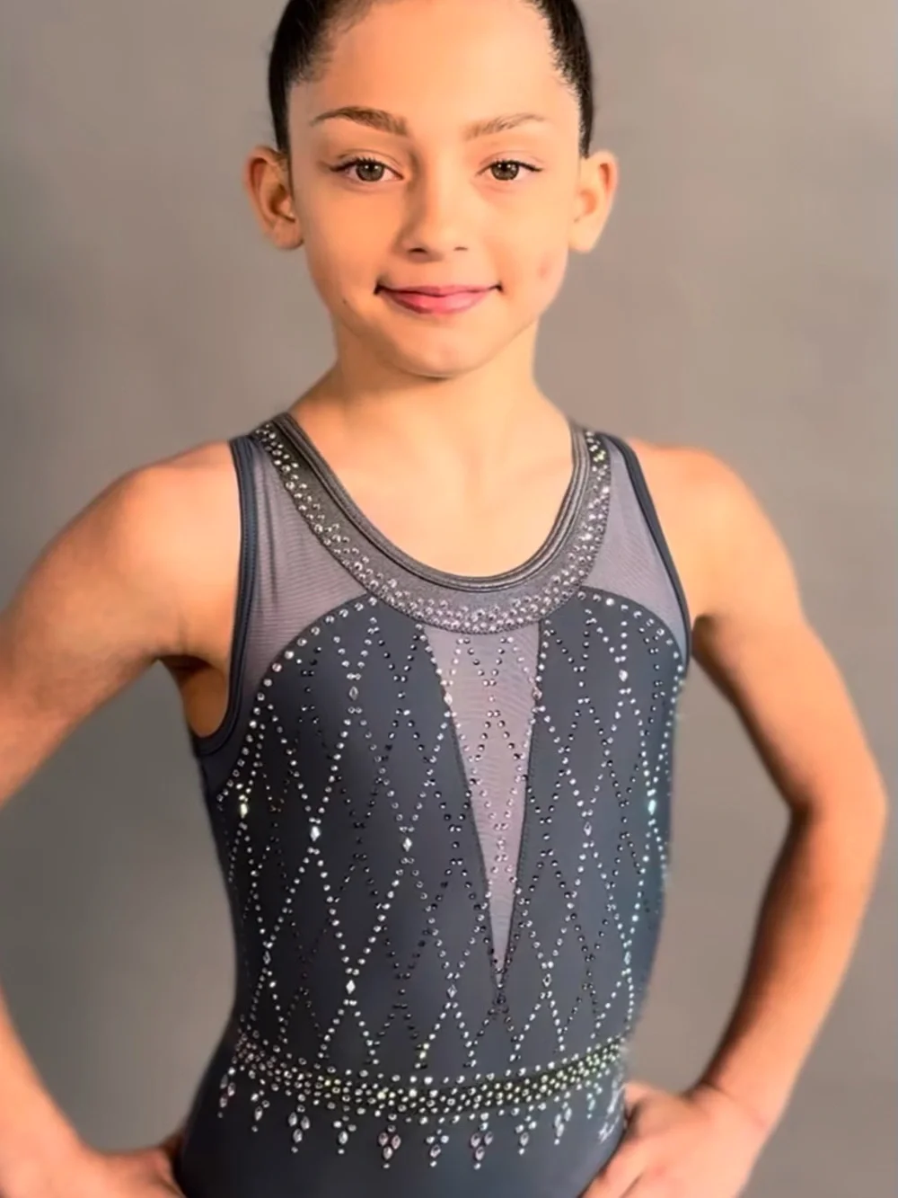 CRISSCROSS LIBERTY RHINESTONE LEOTARD